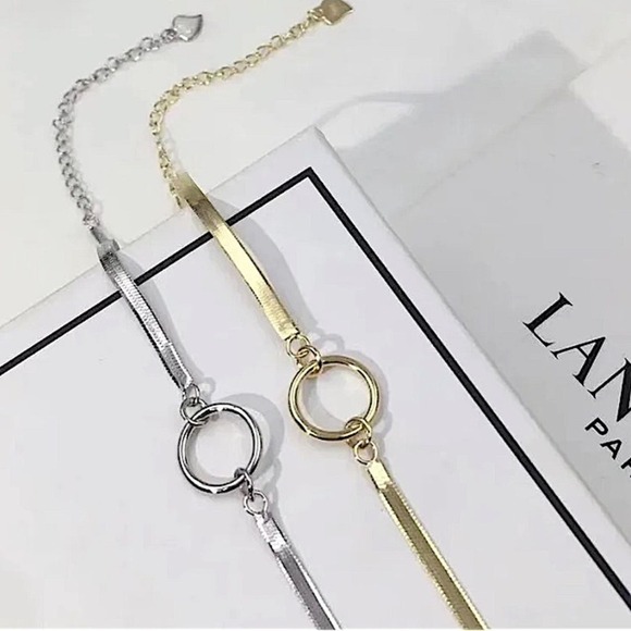 Sterling Silver Minimalist Bracelet, Irregular, Geometric, Dainty, Trendy - Picture 3 of 4